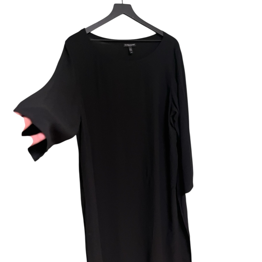 Eileen Fisher Classic Black Silk shift tunic style Dress size XL - Picture 8 of 15